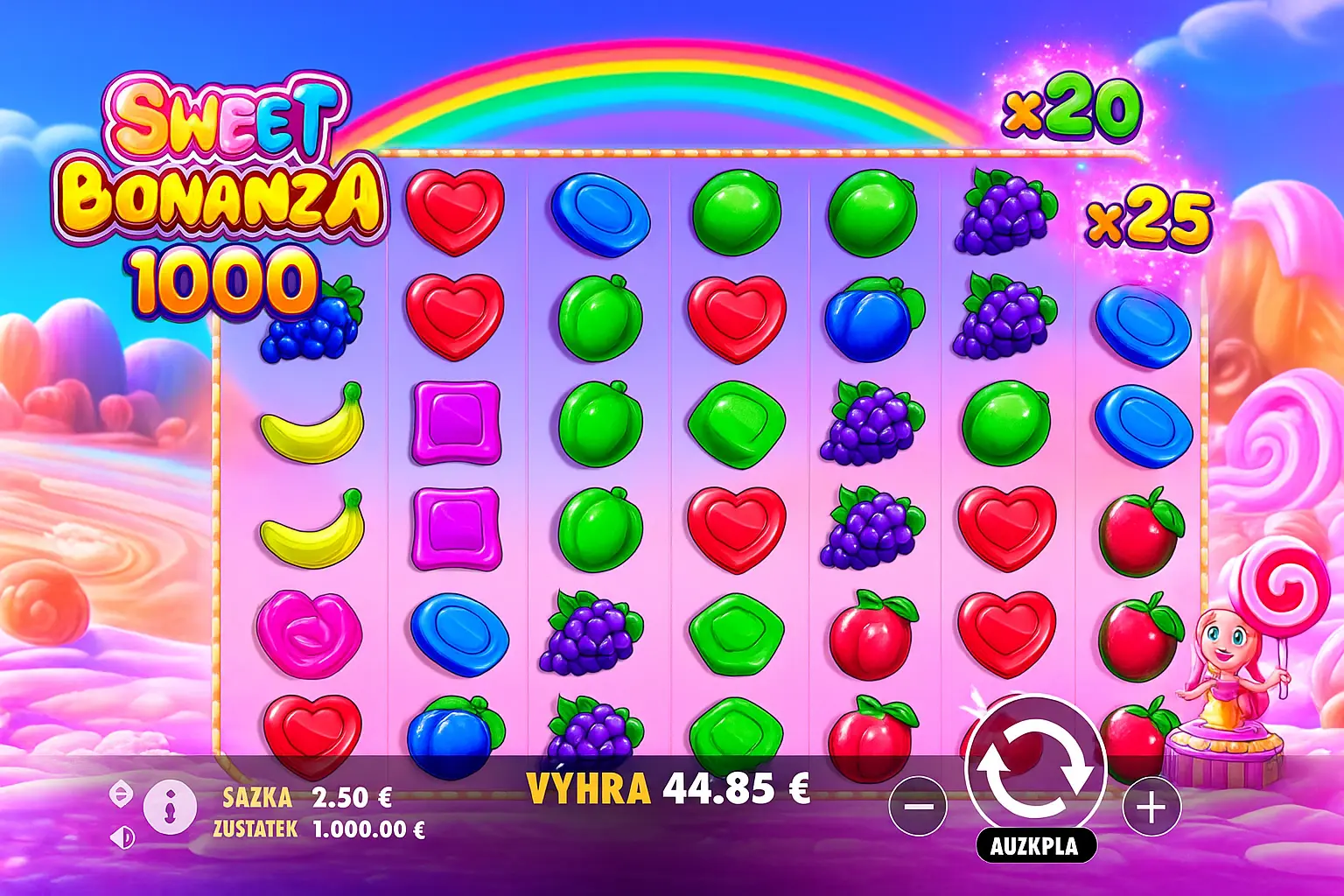 Sweet Bonanza 1000 slot automat s padajícími bonbóny a multiplikátory